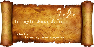 Telegdi Jonatán névjegykártya